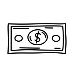 Money line dollar flat icon.
