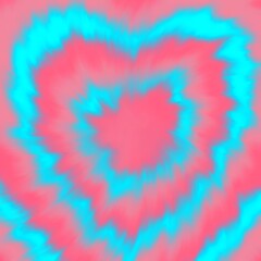 Heart blue and pink colors Tie Dye Background