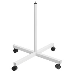 3D rendering illustration of a 4 wheels rolling stand base
