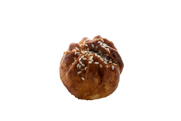 Close shoot Siew Bao, baked flaky BBQ bun photo isolated on transparent background png photo