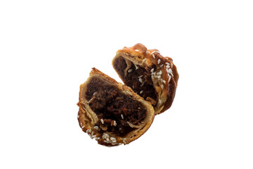 Close shoot Siew Bao, baked flaky BBQ bun photo isolated on transparent background png photo