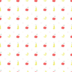 Seamless fruit pattern. doodle background with fruit icons. Fruit background