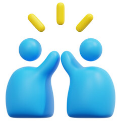 high five 3d render icon illustration