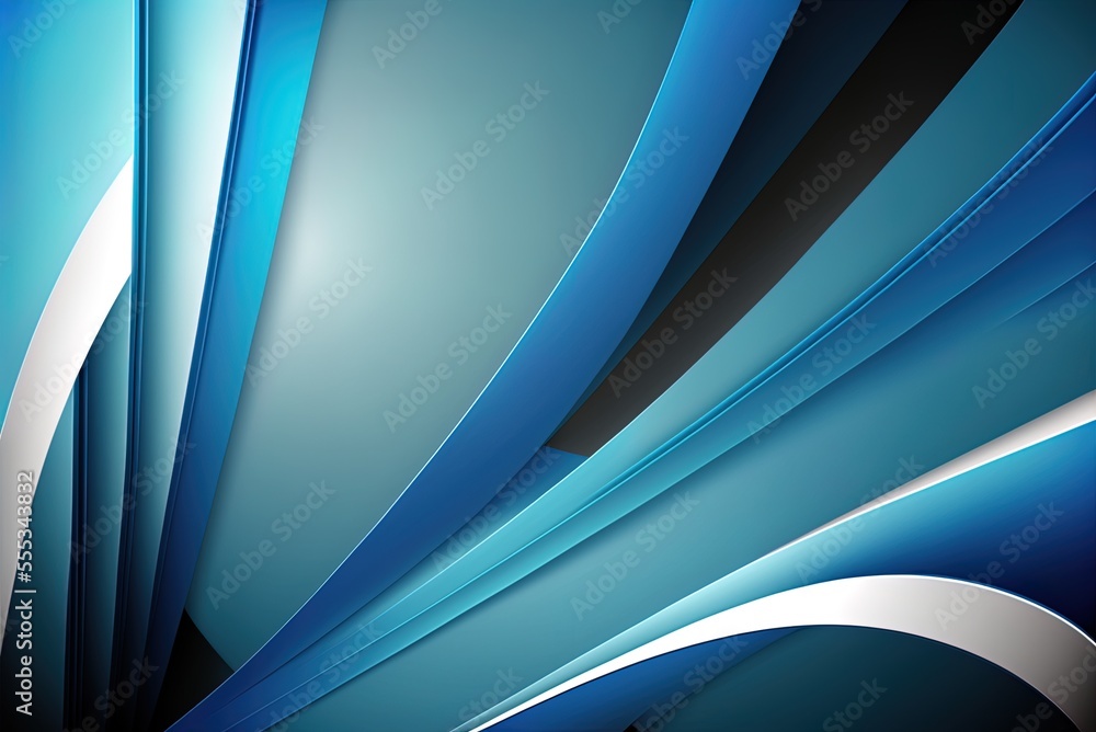 Poster Blue abstract backdrop with clean lines. Generative AI