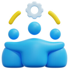 team 3d render icon illustration