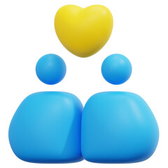 together 3d render icon illustration