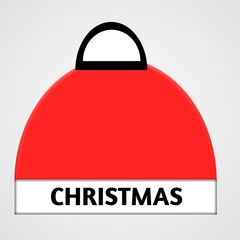 Christmas cap with white background. Red colour Christmas cap.