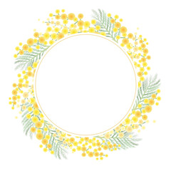 ミモザのベクターイラストフレーム