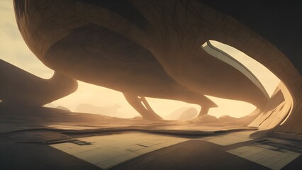 Obraz premium Generative AI,silhouette elephant statue against sky