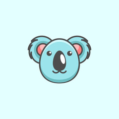 Cute Koala Cartoon Design Logo