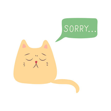 Sad apologetic cat