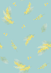 ミモザのベクターイラストフレーム