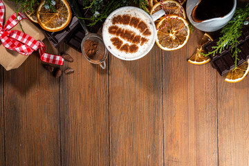 Merry christmas drawing on latte