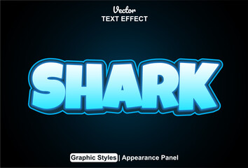shark text effect with graphic style and editable.