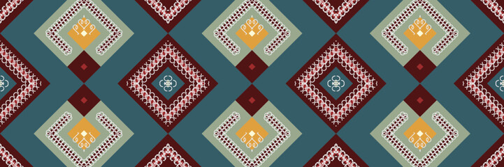 Ethnic pattern design of the Philippines. Traditional ethnic pattern design It is a pattern created by combining geometric shapes. Design for print. Using in the fashion industry.
