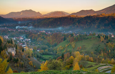 The beautiful autumn landscape of Romanian Transylvania