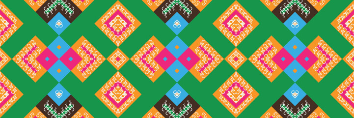 Ethnic pattern design of the Philippines. traditional patterned carpets It is a pattern created by combining geometric shapes. Design for print. Using in the fashion industry.