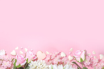 Obraz na płótnie Canvas Spring holiday background with flowers