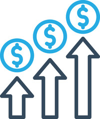 Dollar Growth chart Vector Icon
