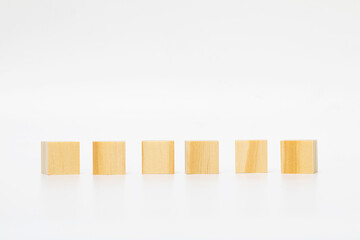 wooden block on white background