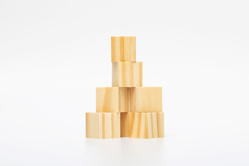 wooden block on white background