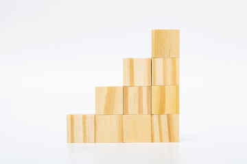 wooden block on white background