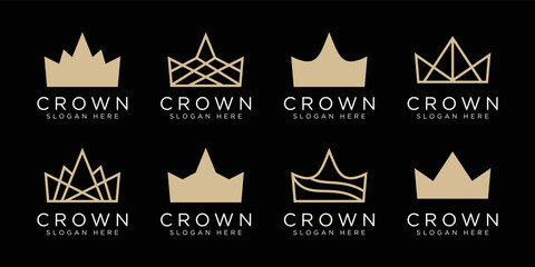 set of crown logo vector design