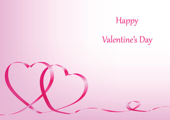 Pink ribbon valentine's day background