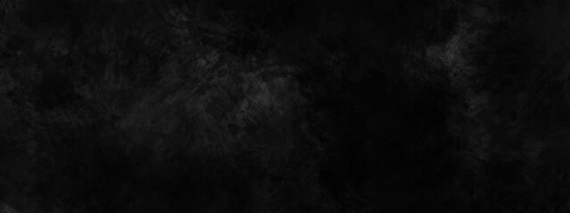 Fototapeta premium Elegant black background vector illustration with vintage distressed grunge texture. Panorama of Dark grey black slate background or texture. Black granite slabs background. 