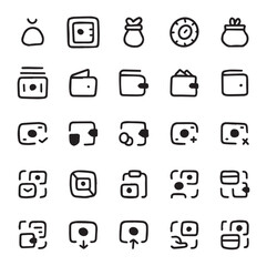 vector illustration, transaction icon set, payment icon set, wallet icon, commerce icon set, business icon set, line icon