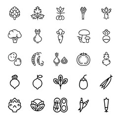 vector illustration, fruits icon set, vegetables icon pack, food icon set, line icon