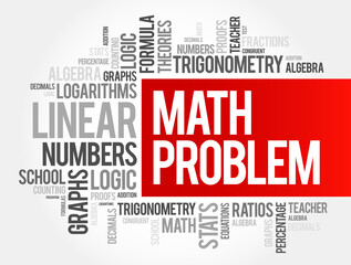 Fototapeta premium Math problem word cloud collage, education concept background