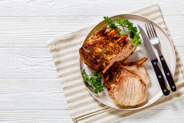 Standing Juicy Pork Rib Roast, top view