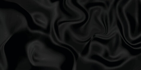 Black silk background . Black fabric background texture . abstract background luxury cloth or liquid wave or wavy folds of grunge silk texture material or smooth and soft luxurious textile cloth.