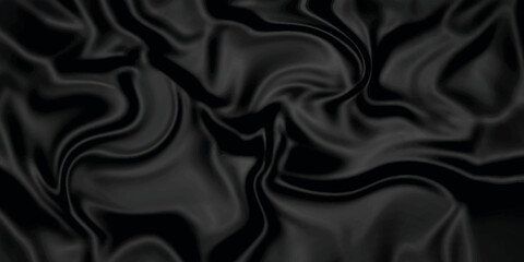 Black silk background . Black fabric background texture . abstract background luxury cloth or liquid wave or wavy folds of grunge silk texture material or smooth and soft luxurious .