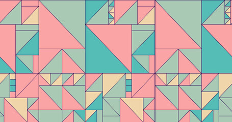 Naklejka na ściany i meble Fashion minimal illustration art. Abstract geometry mix. Seamless pattern design