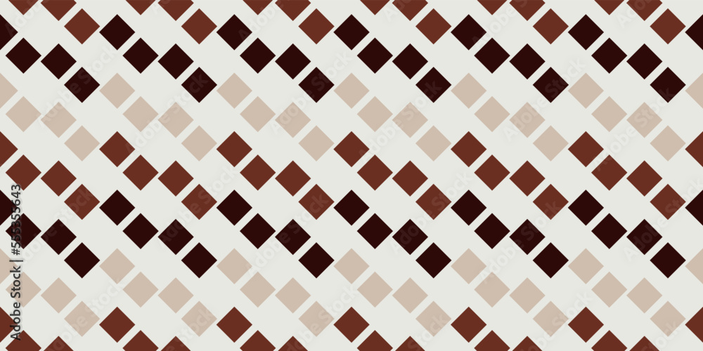 Poster Coffee background squares. Seamless pattern for print and decor. Suitable for textiles and packaging, seamless prints. Seamless brown coffee rhombs.