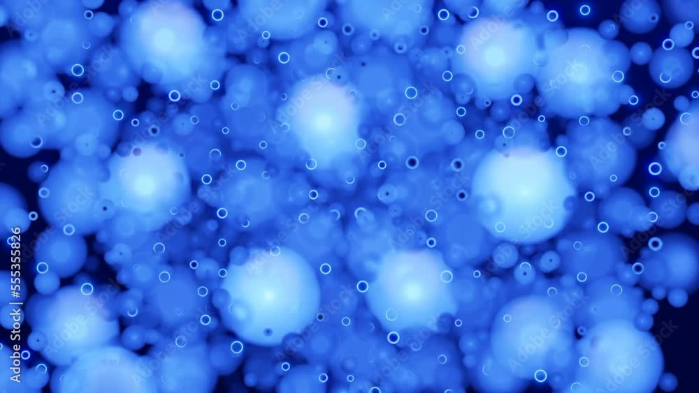 Poster rotating flow of 3d molecules. design. formation of biological molecules in flow. spherical molecule