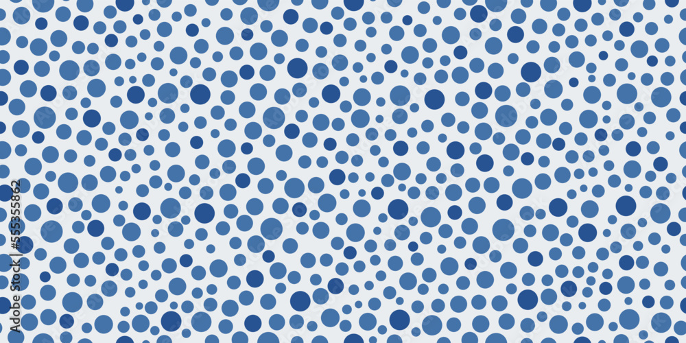 Poster Blue background with circles. Seamless pattern for print and decor. Suitable for textiles and packaging, seamless prints.