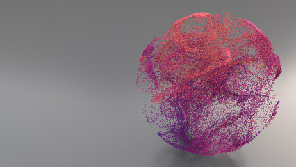 Colorful 3d particles abstract background