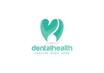 Dental care logo template design vector with Lime and Green Color With White background.