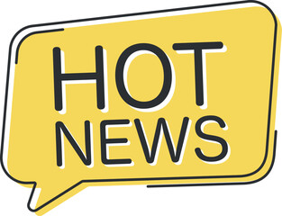 Hot news comic speech bubble in pop art style. Comic speech. Dialog window. Yellow banner for sale.