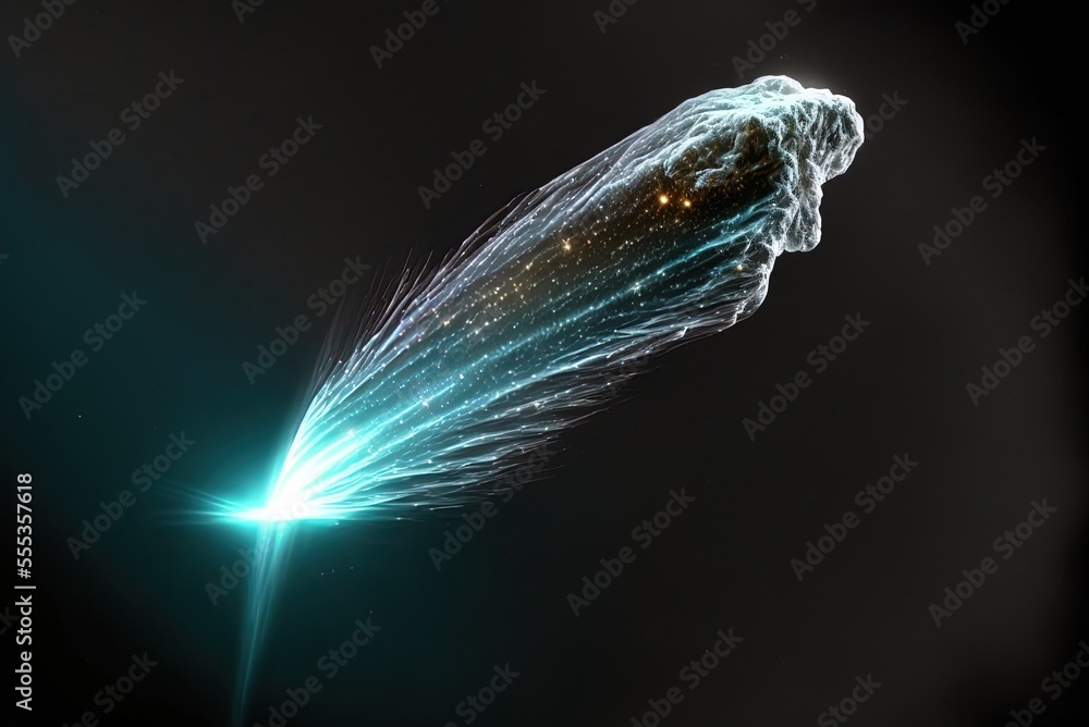 Poster an outer space comet that just barely squeaked by. generative ai