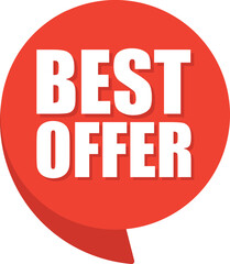 Best offer comic speech bubble in pop art style. Comic speech. Dialog window. Yellow banner for sale.
