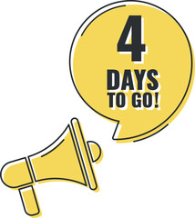 Number 4 of days left to go. Badge with, sale, landing page, banner.
