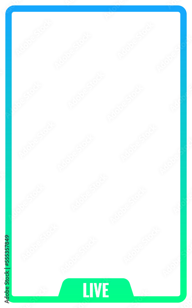 Poster portrait frame for live streaming video or editing video. vertical frame for live streaming on socia