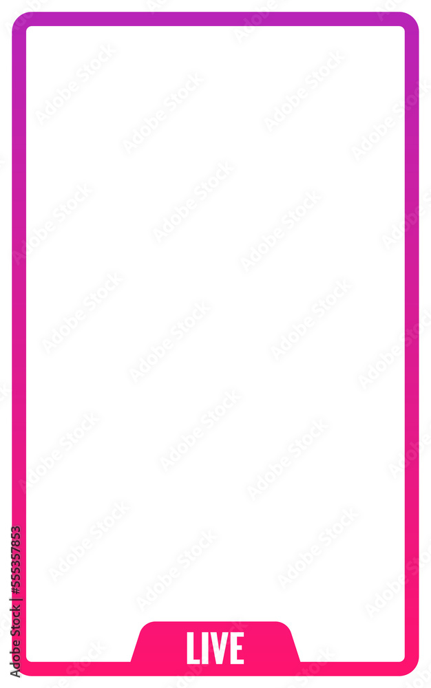 Poster portrait frame for live streaming video or editing video. vertical frame for live streaming on socia
