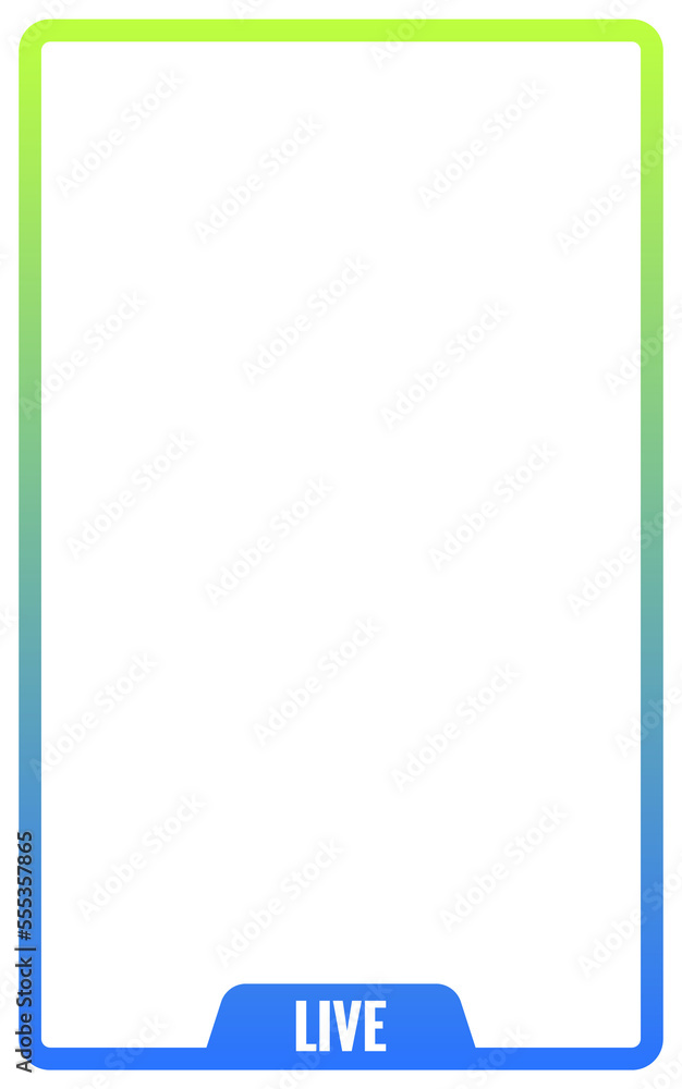 Aufkleber portrait frame for live streaming video or editing video. vertical frame for live streaming on socia