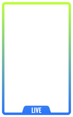 Portrait frame for live streaming video or editing video. Vertical frame for live streaming on social media.