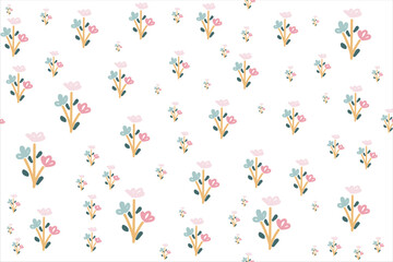 Fototapeta na wymiar Beauty botanical flower seamless patterns vector ornament design It's a form created by freehand merging. Create beautiful fabric patterns designed for print used in the ,wallpaper,paper,fabric,